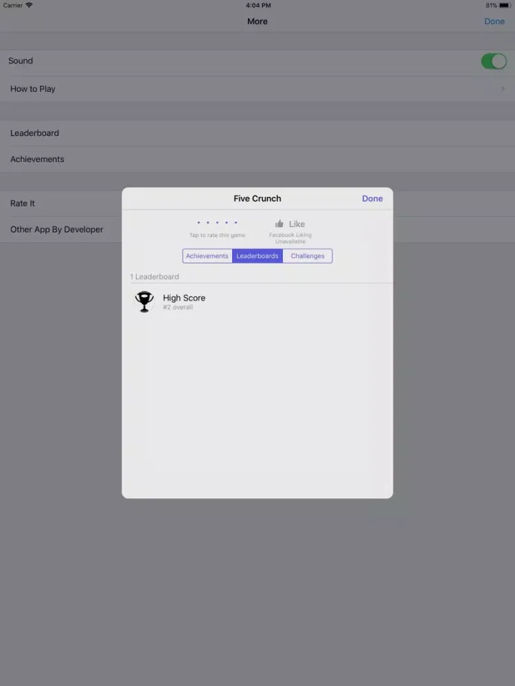 Five Crunch iPad  스크린샷