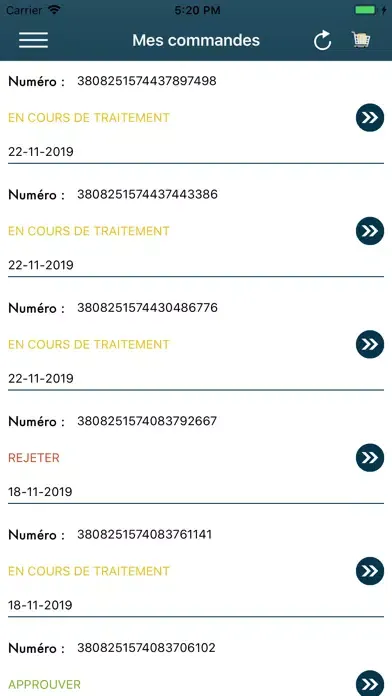 Captures d'écran de SMART ORDER