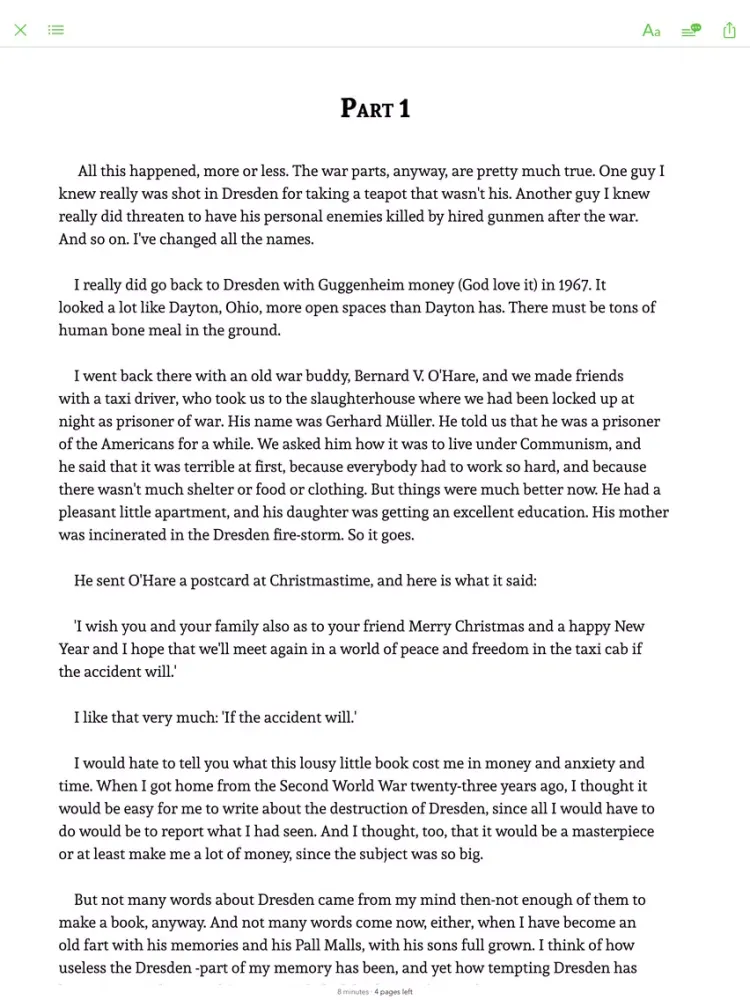 Slaughterhouse Five - notes, sync transcript iPad  Screenshots
