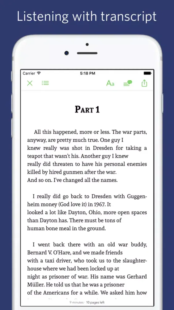 Slaughterhouse Five - notes, sync transcript Screenshots