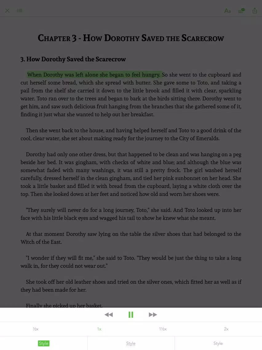 صور The Wonderful Wizard of Oz - sync transcript iPad 