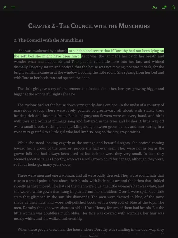 Screenshot di The Wonderful Wizard of Oz - sync transcript iPad 