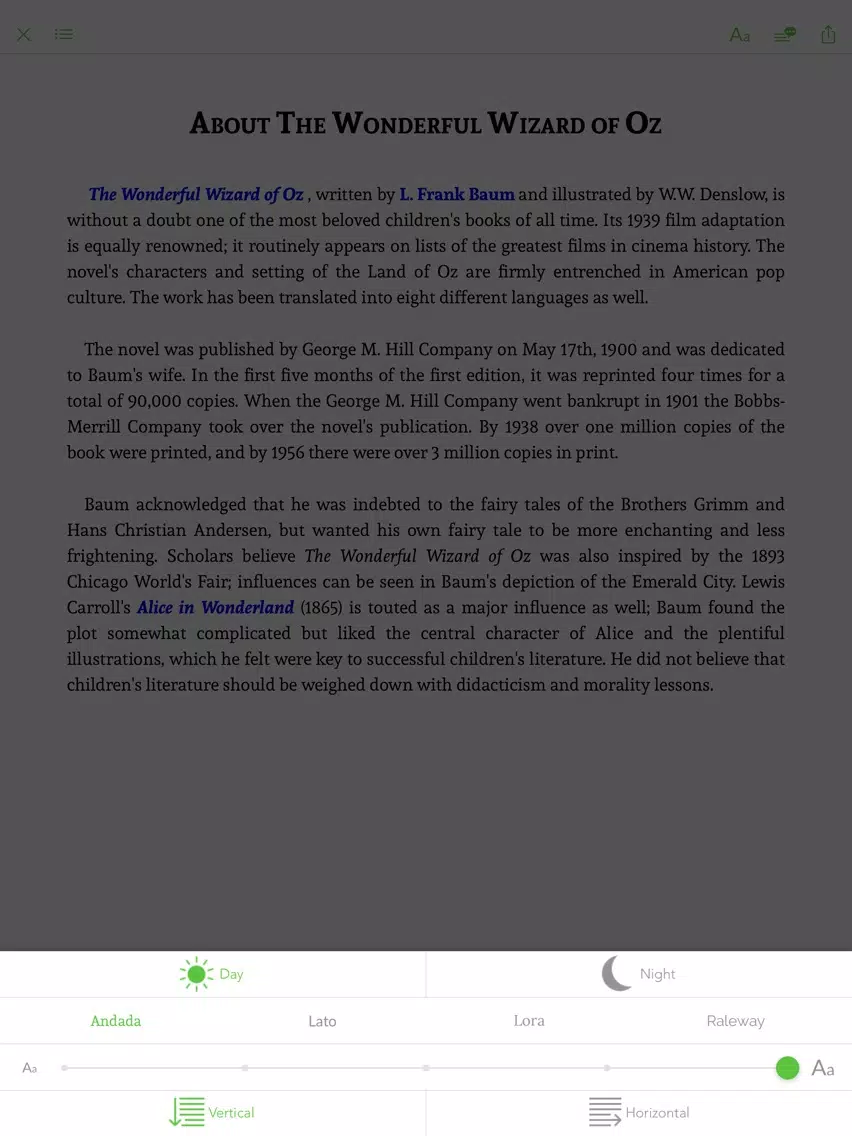 صور The Wonderful Wizard of Oz - sync transcript iPad 