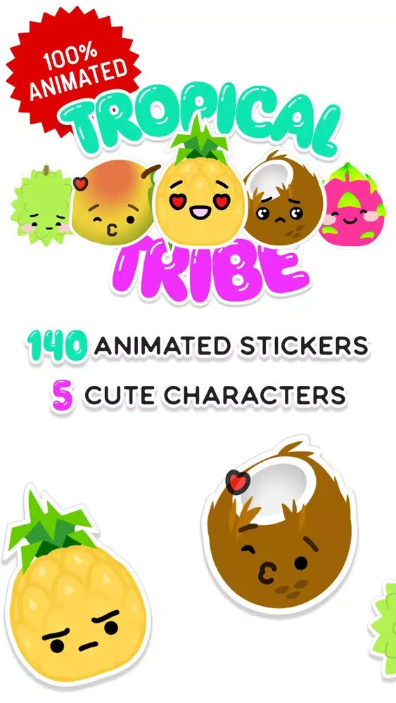 Tropical Tribe Animated Emoji应用截图