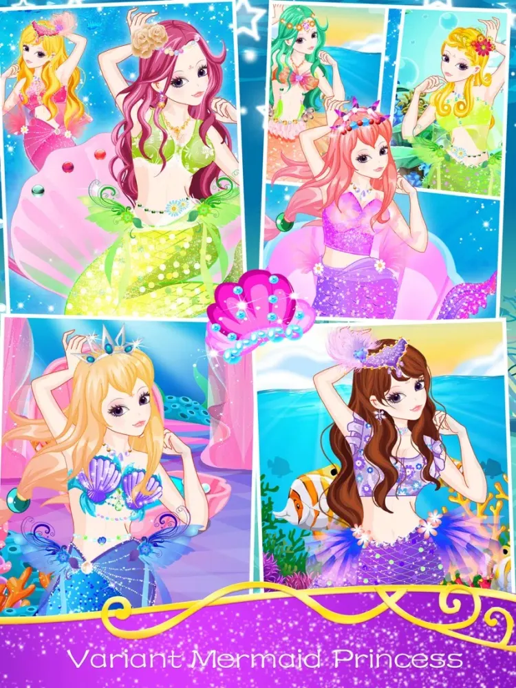 Ảnh chụp màn hình của Romantic mermaid - Makeover girly games iPad 