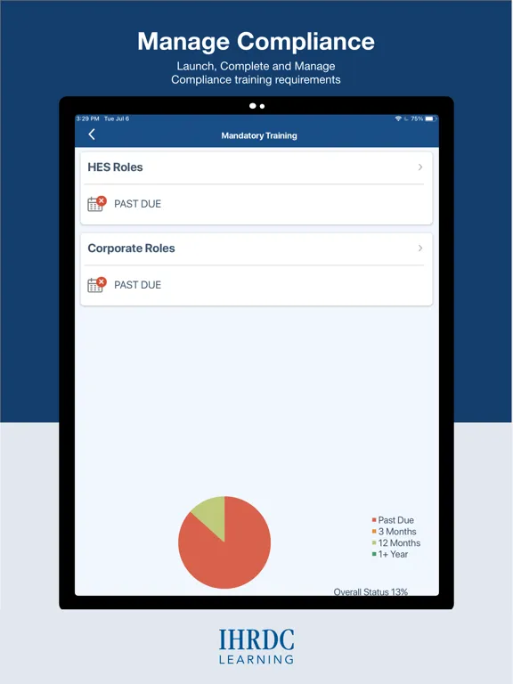 Ảnh chụp màn hình của IHRDC’s Learning Platform iPad 