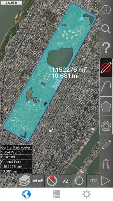 Ảnh chụp màn hình của Distance and Area Measure