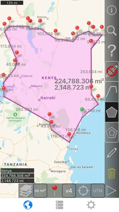 Ảnh chụp màn hình của Distance and Area Measure