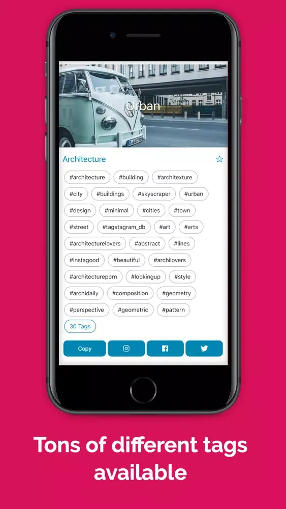 Tangkapan skrin Tagstagram - Hashtag Generator