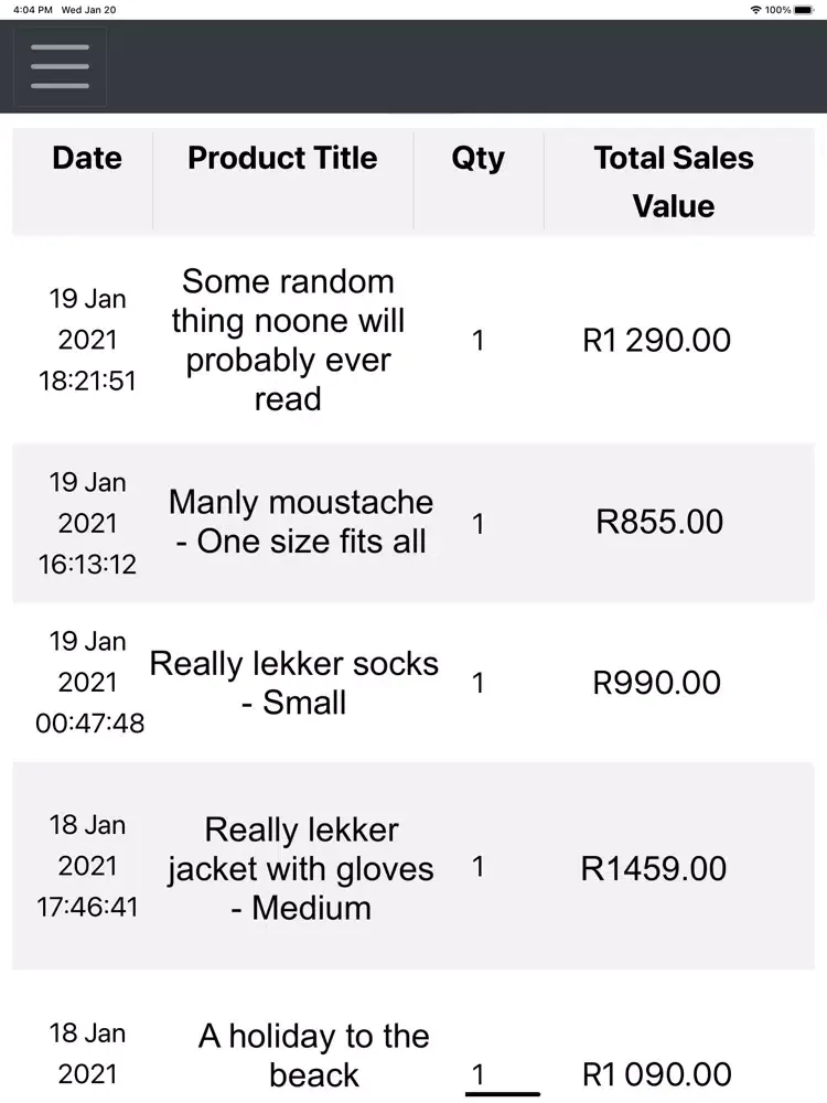 ESS App for Takealot Sellers iPad  سکرین شاٹس