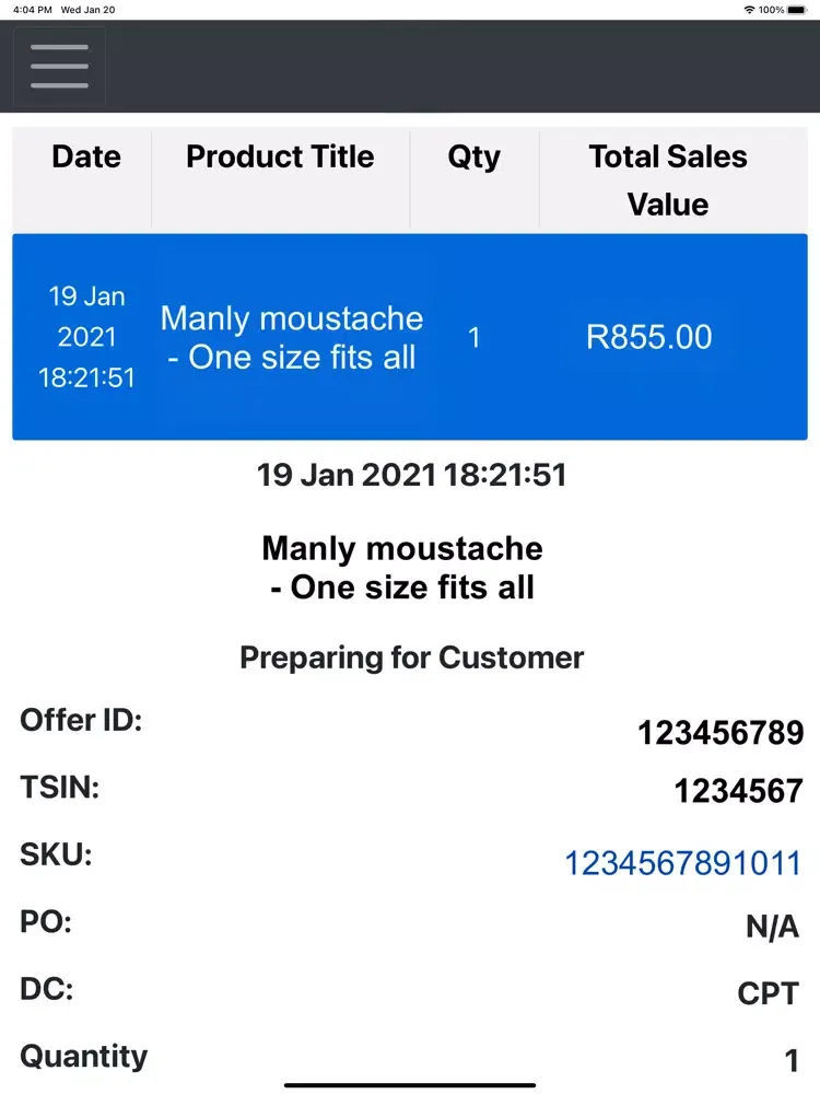 ESS App for Takealot Sellers iPad  سکرین شاٹس