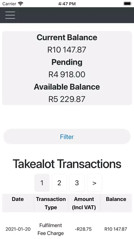 ESS App for Takealot Sellers سکرین شاٹس