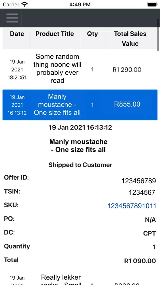 ESS App for Takealot Sellers سکرین شاٹس