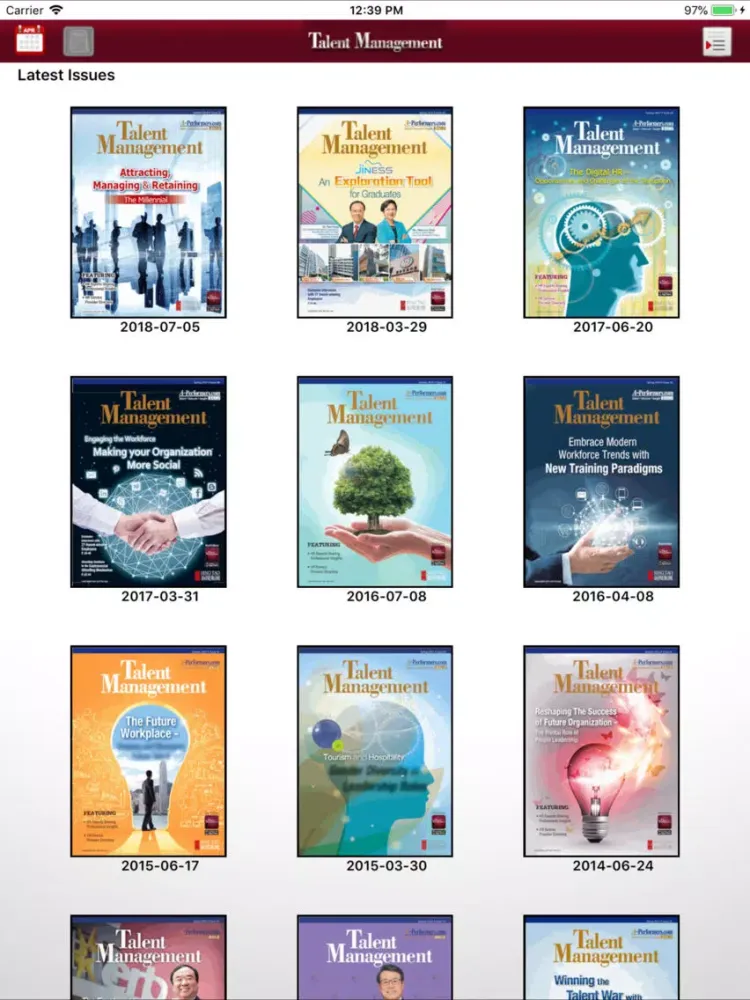 Tangkapan layar Talent Management iPad 