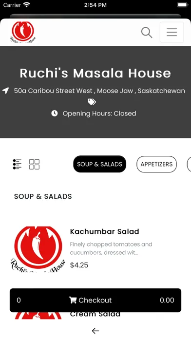 Capturas de tela do Ruchi's Masala House
