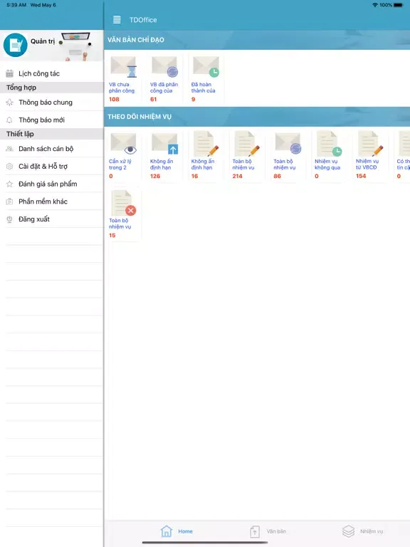 Captures d'écran de TDCDDH - VB chỉ đạo điều hành iPad 