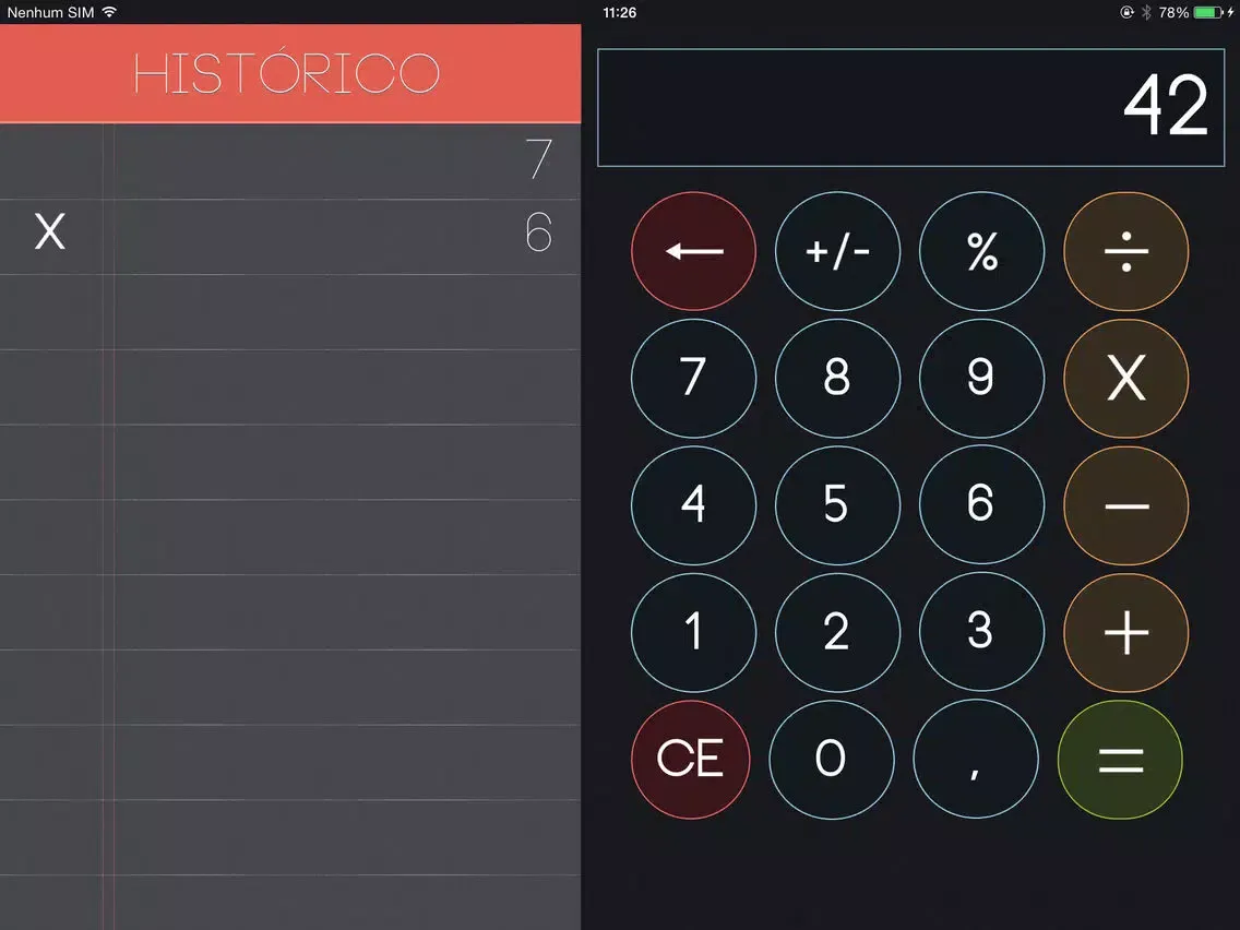 ภาพหน้าจอของ Tap4Calc iPad 