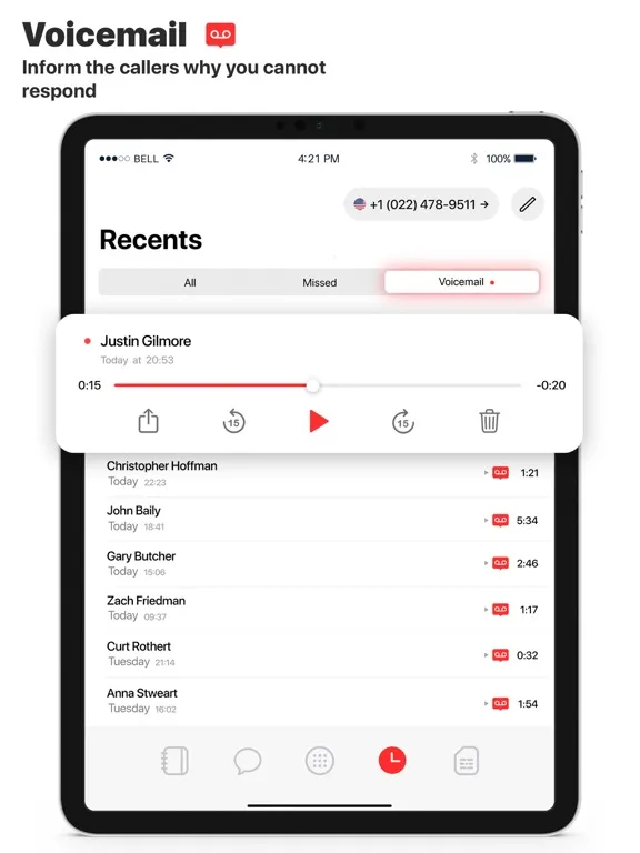 Tangkapan skrin TapCall - Second Phone Number iPad 