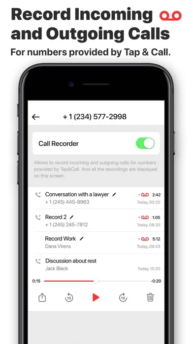 Tangkapan skrin TapCall - Second Phone Number