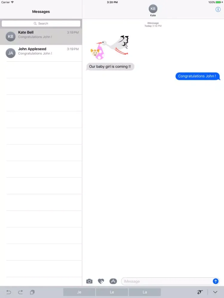 Baby's Birth Sticker Pack iPad  Screenshots