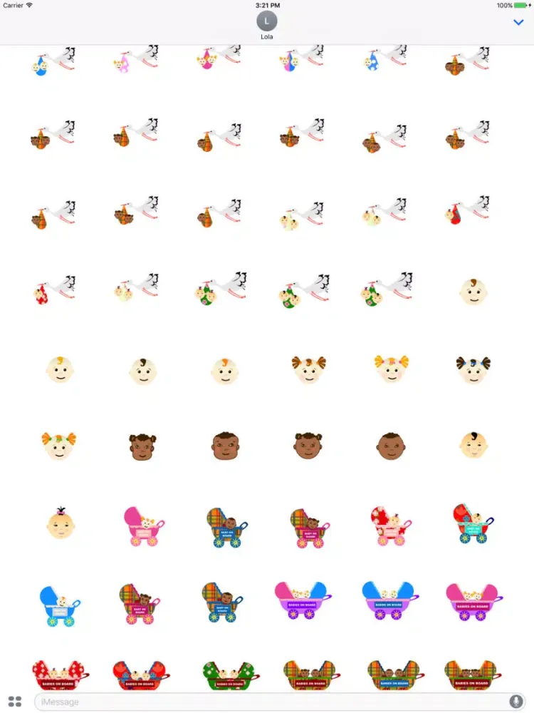 Baby's Birth Sticker Pack iPad  Screenshots
