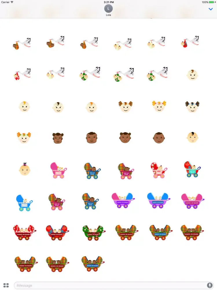 Baby's Birth Sticker Pack iPad  Screenshots