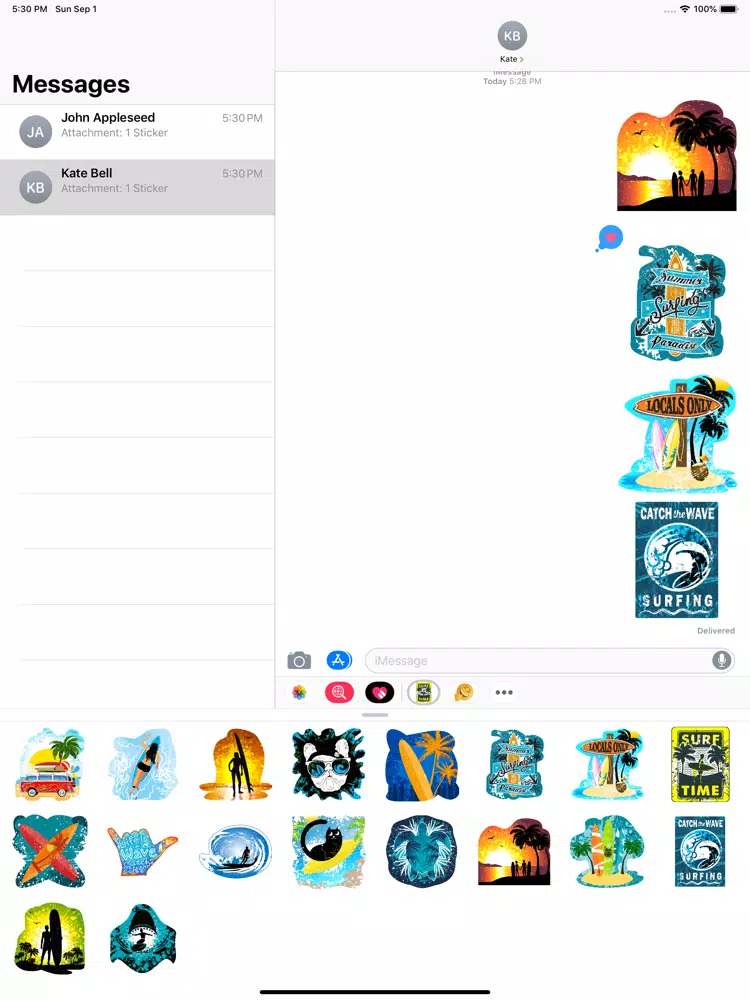 Surfer Emoji Stickers iPad  স্ক্রিনশট
