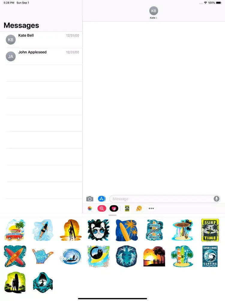 Surfer Emoji Stickers iPad 应用截图