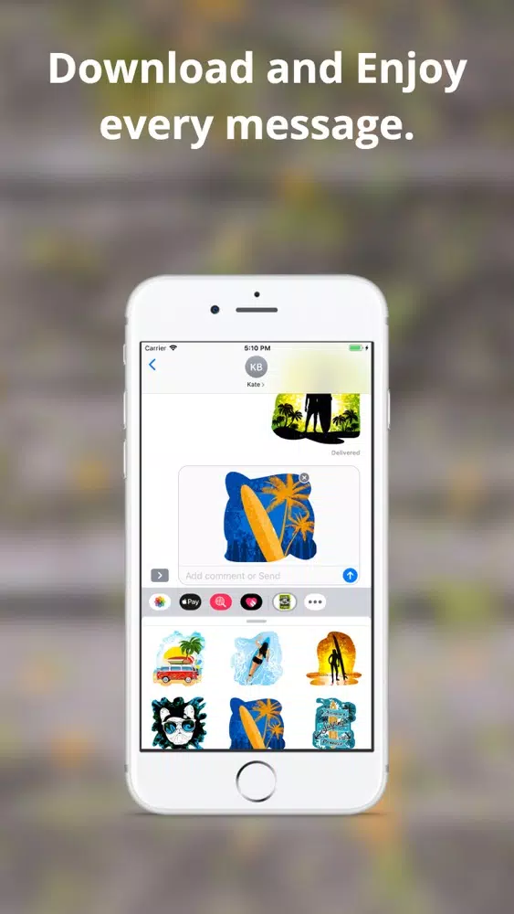 Surfer Emoji Stickers স্ক্রিনশট