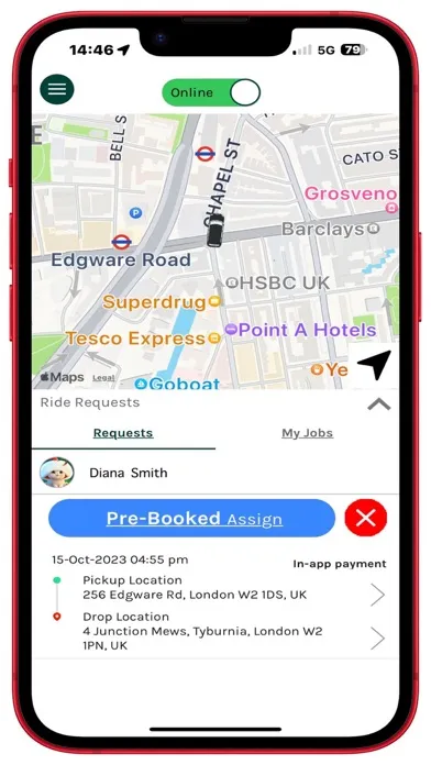 Capturas de pantalla de Taxiapp UK: Driver