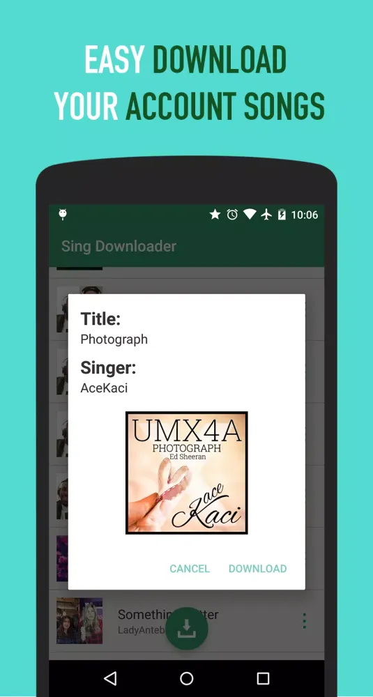 ภาพหน้าจอของ Sing Downloader