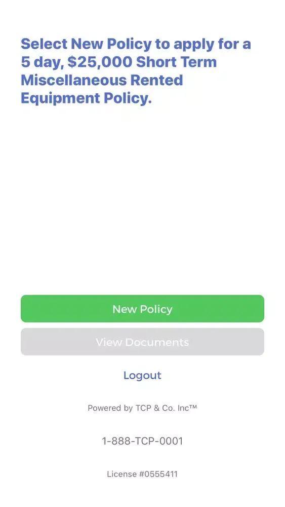 Screenshot di TCP Short Term Insurance