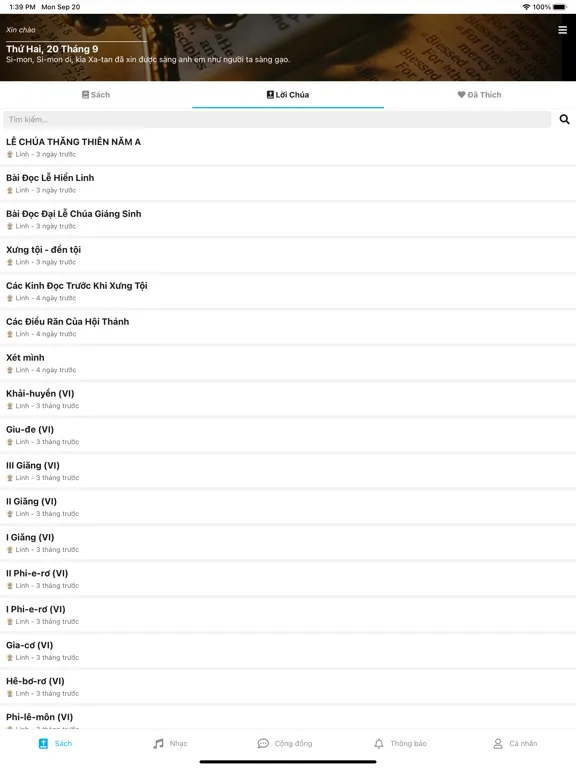ภาพหน้าจอของ JHS Lời Chúa Hôm Nay iPad 