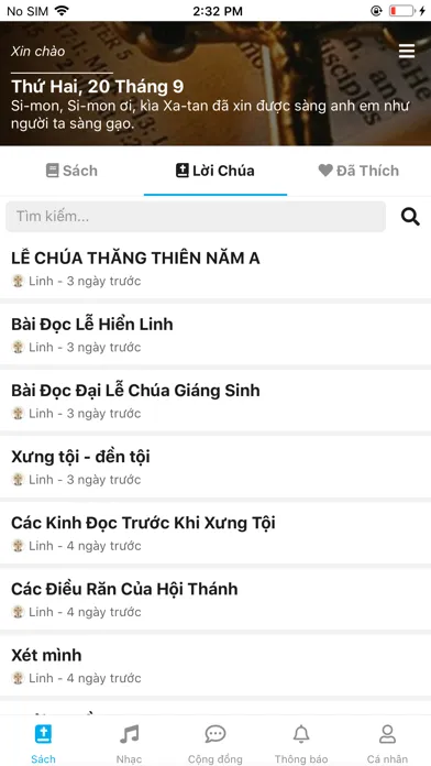 ภาพหน้าจอของ JHS Lời Chúa Hôm Nay