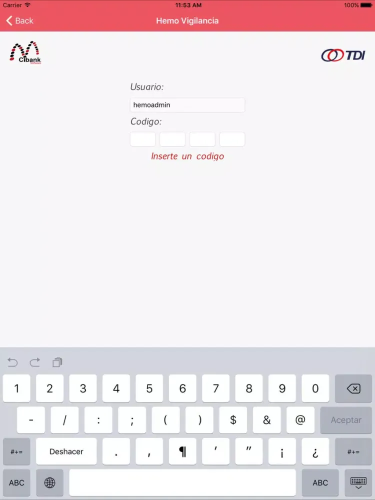 Hemo Vigilancia iPad  Screenshots