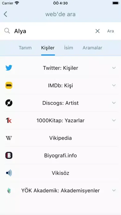 Capturas de tela do ad İsimler - İsim Sözlükleri