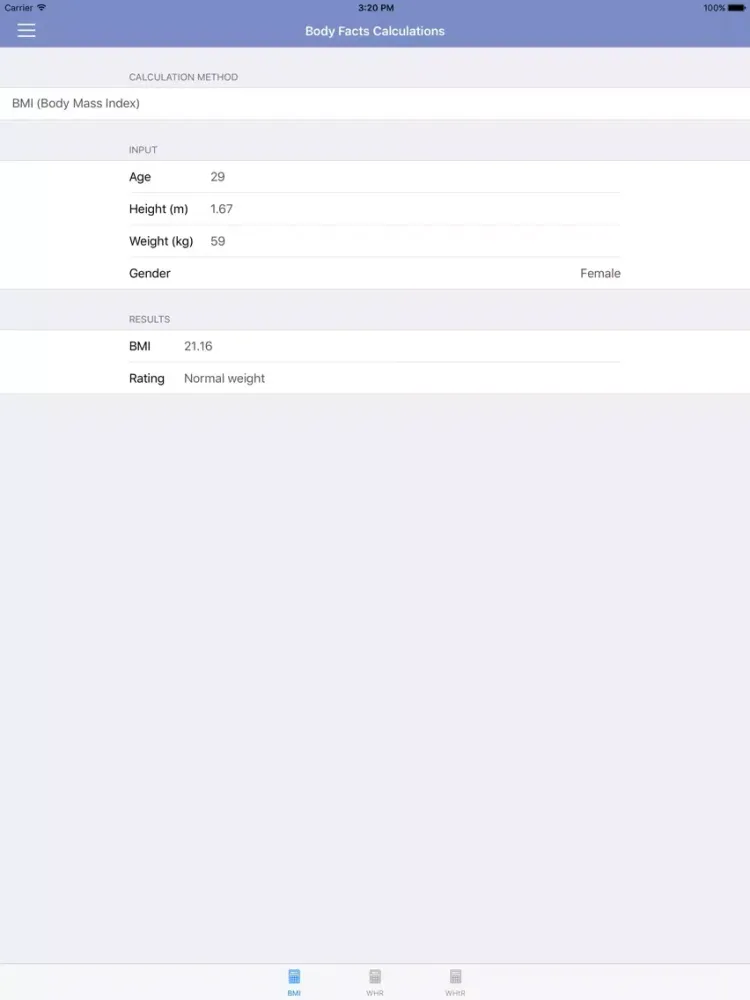 Capturas de tela do Body Facts Calculator iPad 
