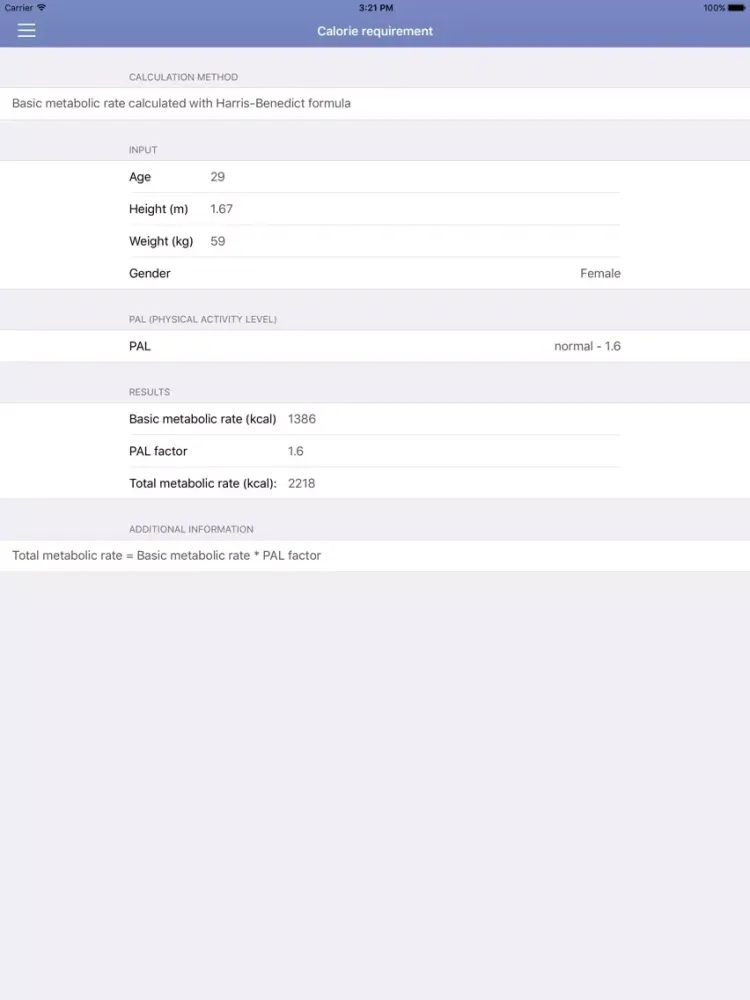 Capturas de tela do Body Facts Calculator iPad 