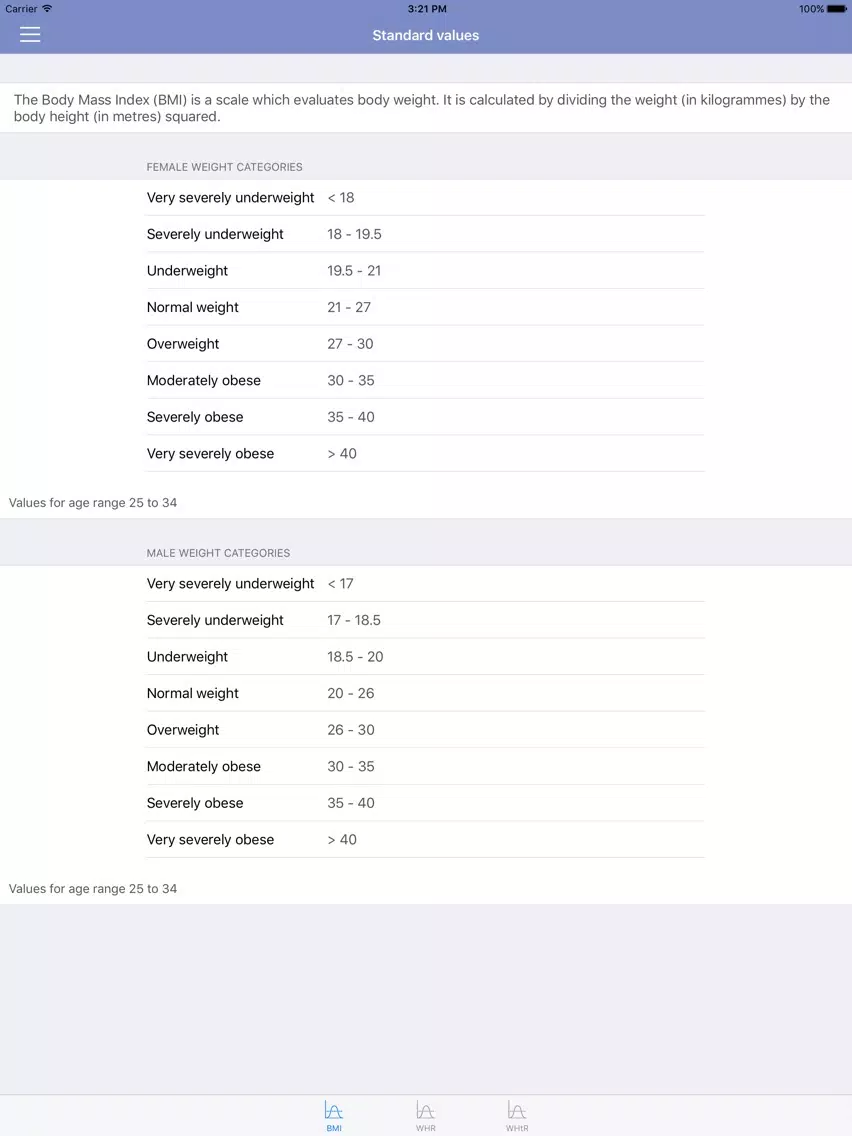 Ảnh chụp màn hình của Body Facts Calculator iPad 