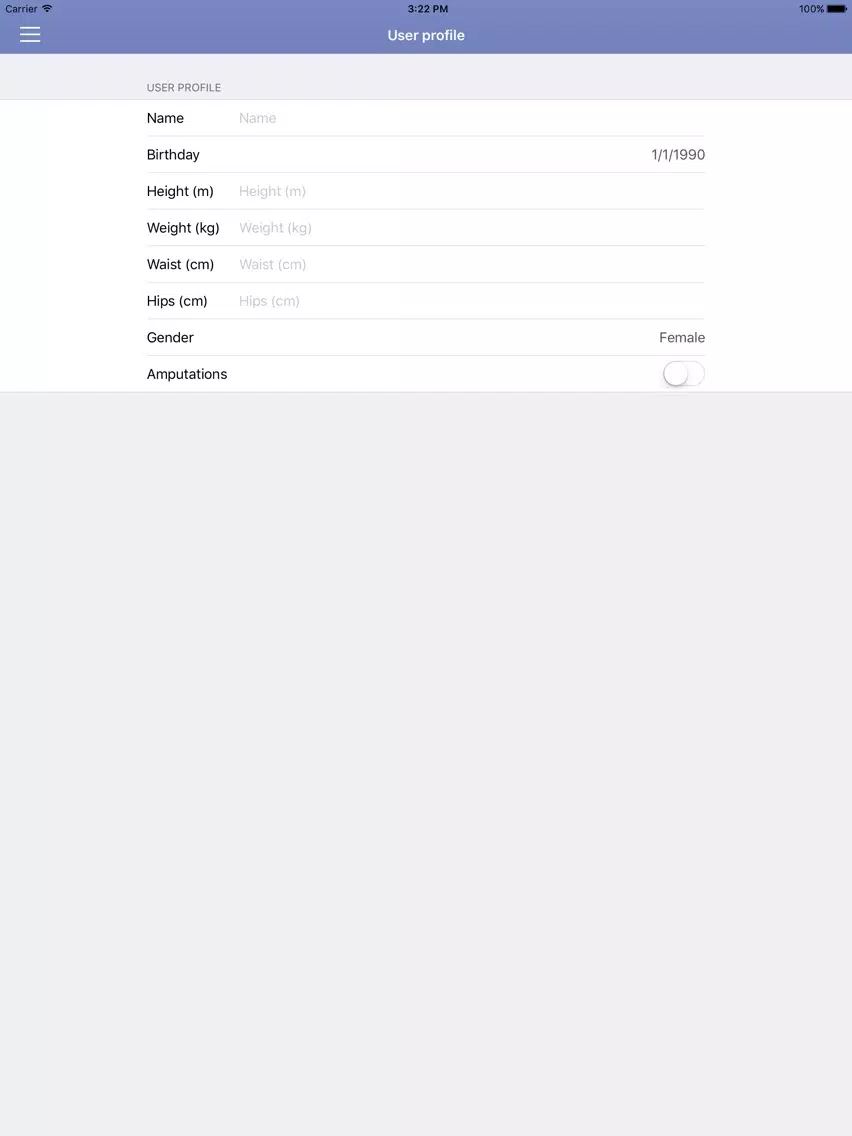 Ảnh chụp màn hình của Body Facts Calculator iPad 