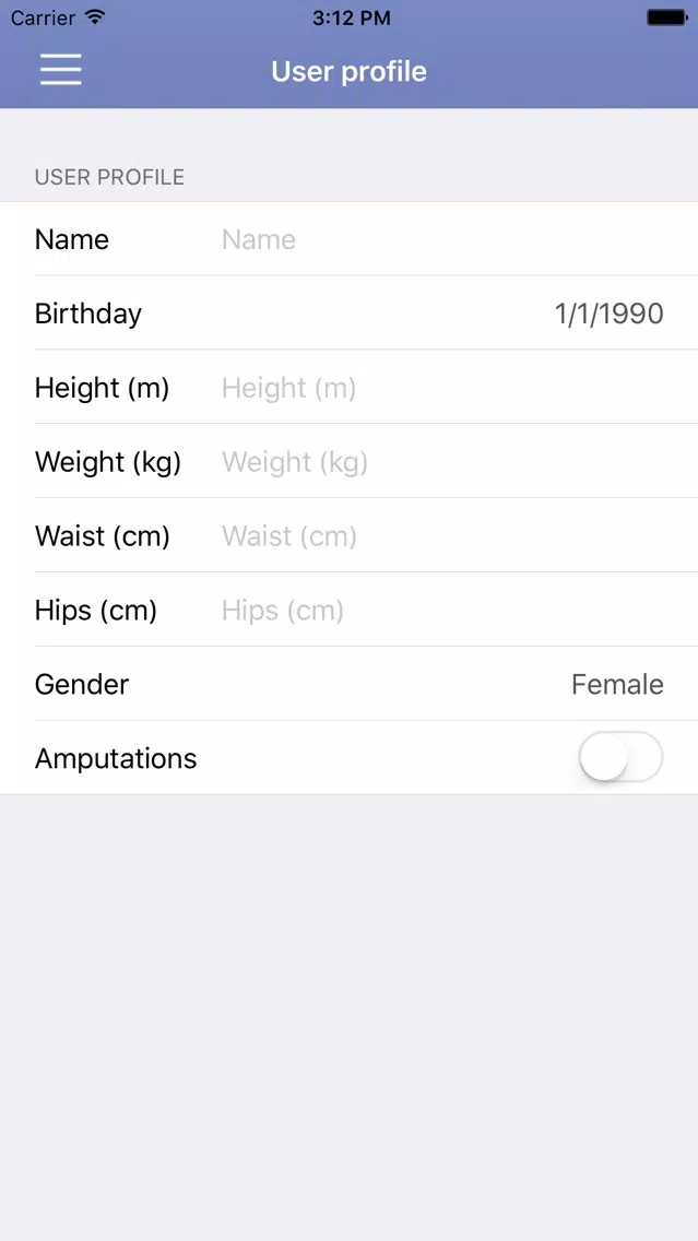 Ảnh chụp màn hình của Body Facts Calculator