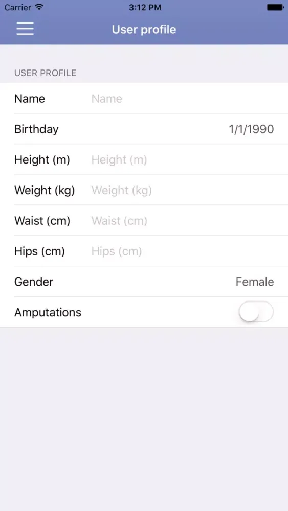 Capturas de tela do Body Facts Calculator