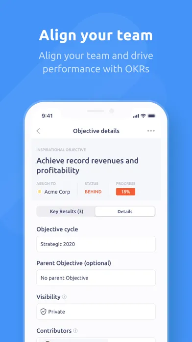 Plai - OKR app Screenshots
