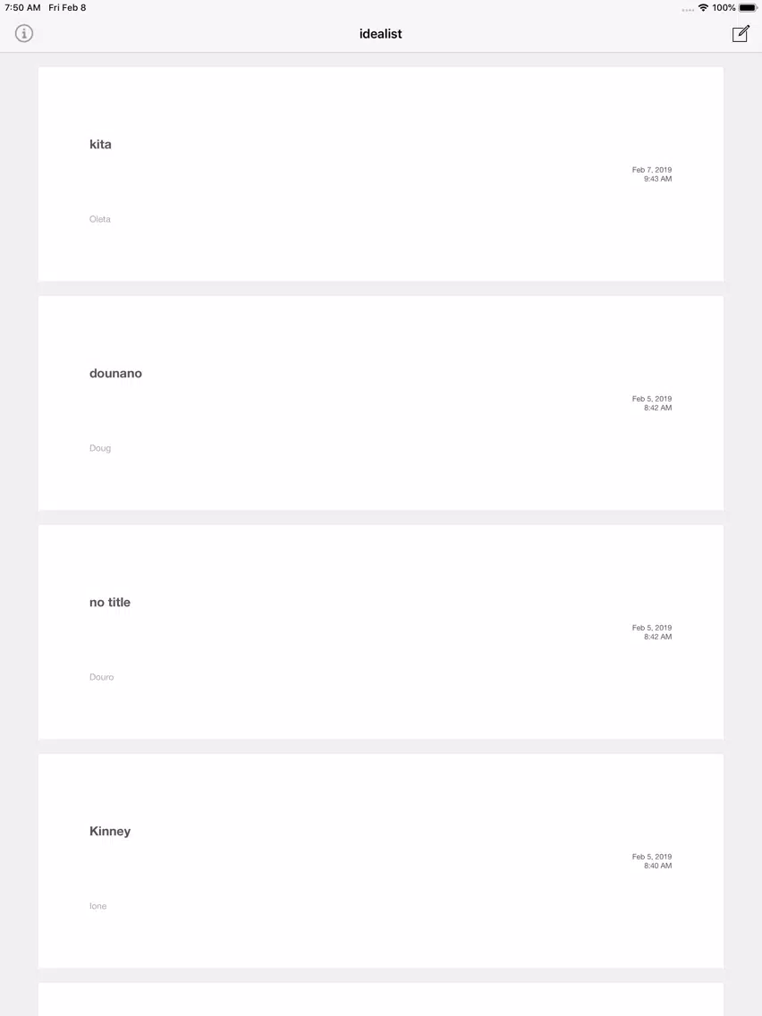 idea-list iPad  스크린샷
