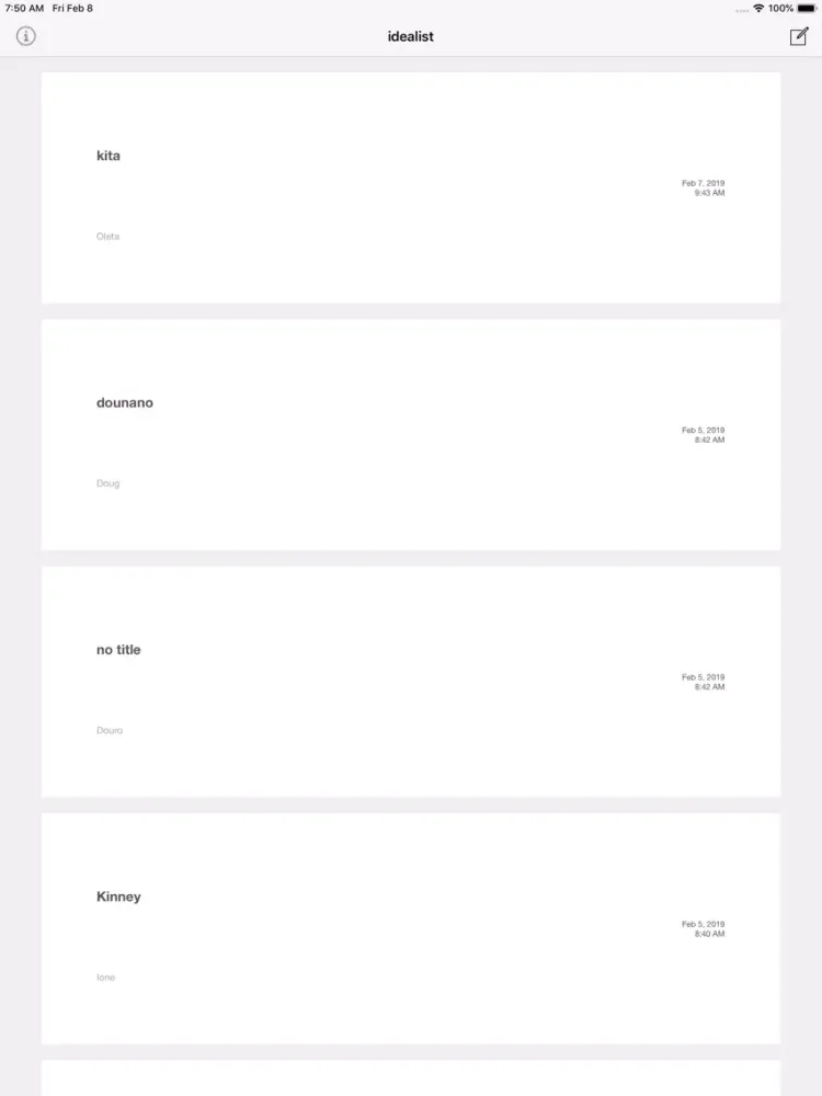 idea-list iPad  स्क्रीनशॉट