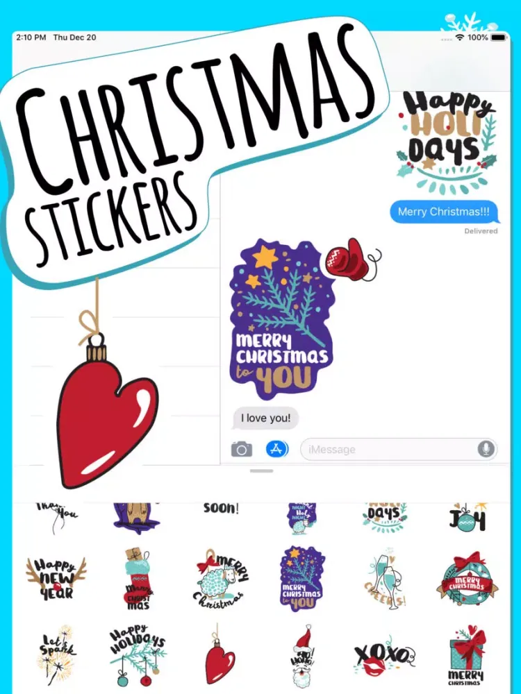 Tangkapan layar Winter, Snow & Coffee Stickers iPad 