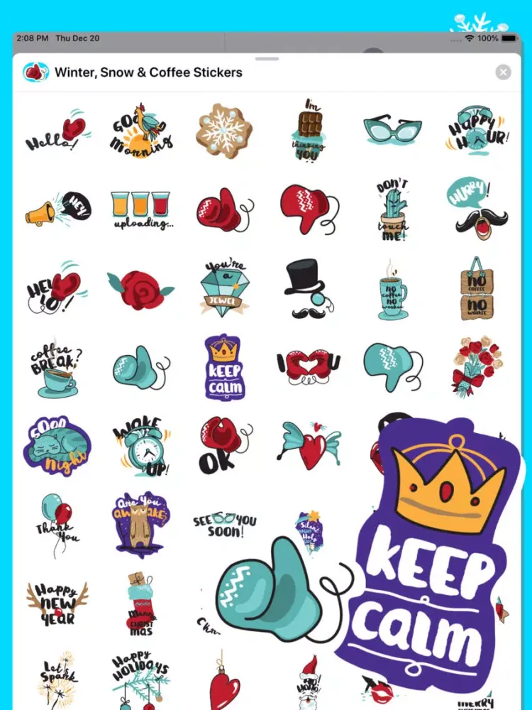 Tangkapan layar Winter, Snow & Coffee Stickers iPad 