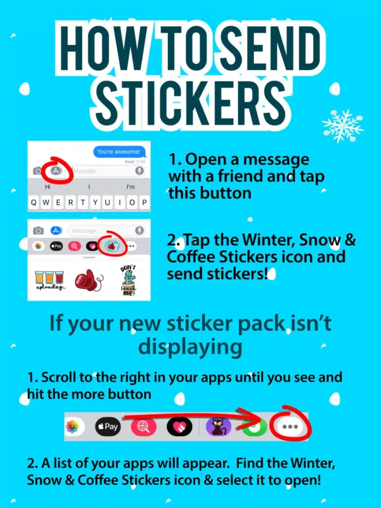 Tangkapan layar Winter, Snow & Coffee Stickers iPad 