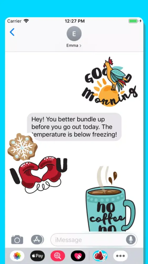 Tangkapan layar Winter, Snow & Coffee Stickers