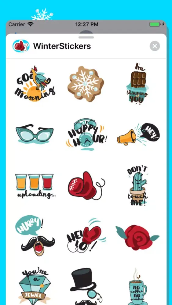 Tangkapan layar Winter, Snow & Coffee Stickers